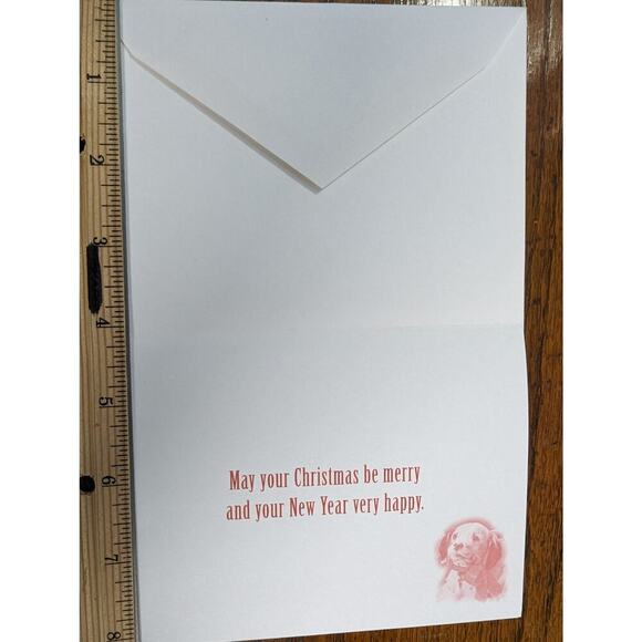 Vintage USA Dalmation Puppy Dog Kitty Cat Kitten Christmas Greeting Card Unused - Picture 2 of 3